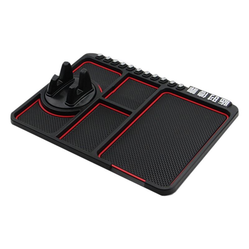 Car multi-functional non-slip mat creative storage mat car temporary parking sign rotating mobile phone bracket four-in-one