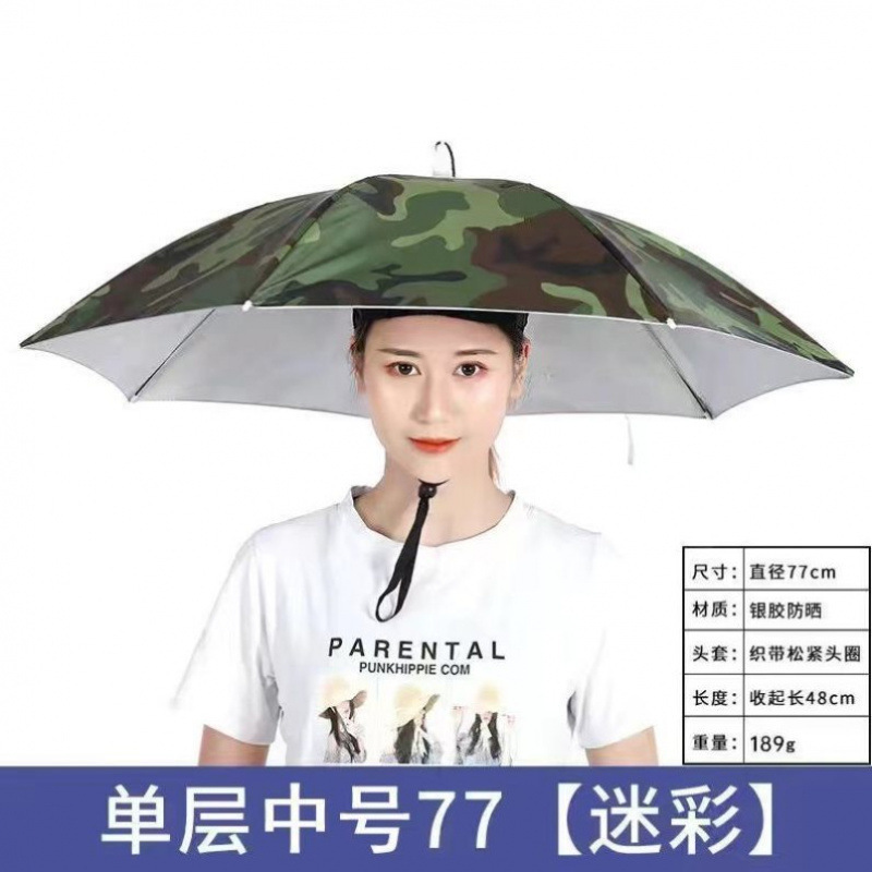 ヘッドマウント釣り傘、屋外日焼け止め傘、新しいビニール折りたたみ傘、茶摘み漁具、麦わら帽子傘|undefined