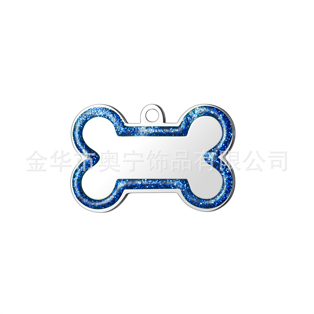 Fuente transfronteriza perro anti-perdida tarjeta de perro hueso de acero inoxidable borde de polvo flash tarjeta de mascota tarjeta de metal tarjeta láser