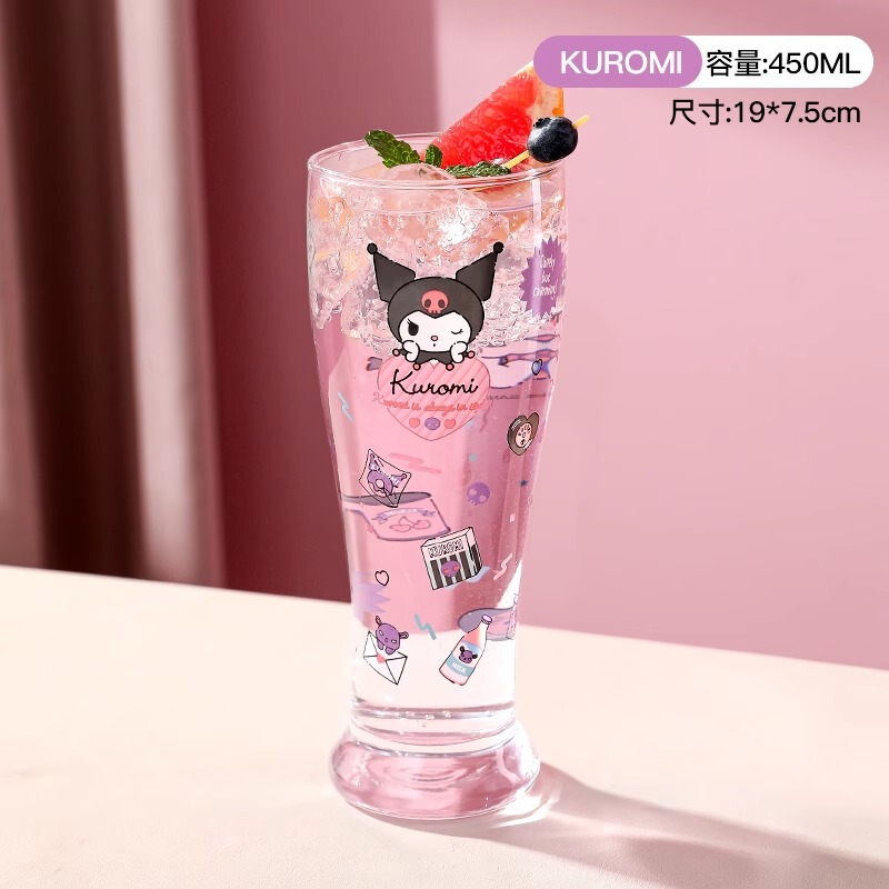 サンリオ ガラスカップ 女の子用 高見え 家庭用ドリンクカップ 大容量 ミルク ジュース ビール ドリンクカップ M|undefined