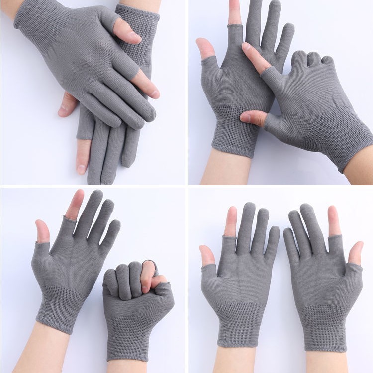 얇은 깨진 이슬 두 손가락 나일론 노동 장갑 작업 도매 피킹 보호 남성과 여성의 작업 전자 분류