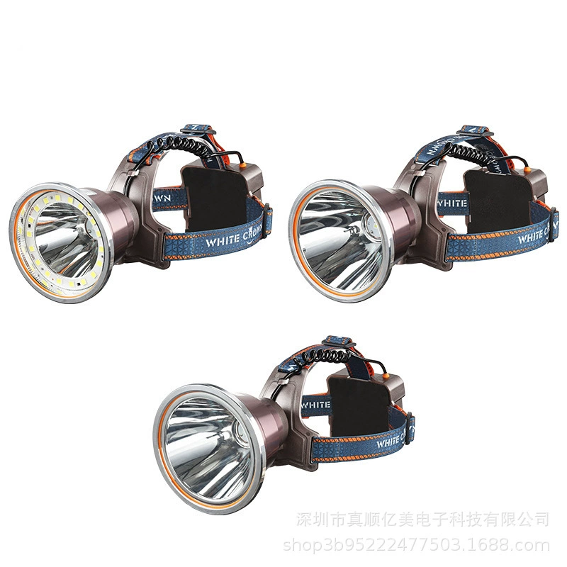 Трансграничная зарядка светодиодные фары сильный свет супер яркий дальний свет наружная ночная рыбалка световые фонари световые фонари с фонариком D оптовая продажа