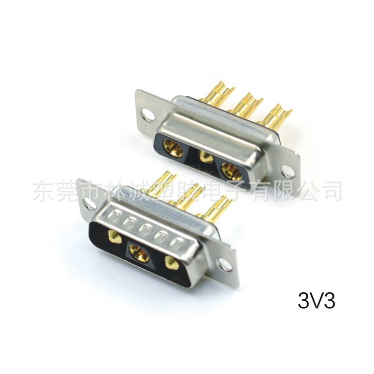 D-SUB大电流3V3母座焊线式连接器,3V3焊线母头,Lineconn林诚