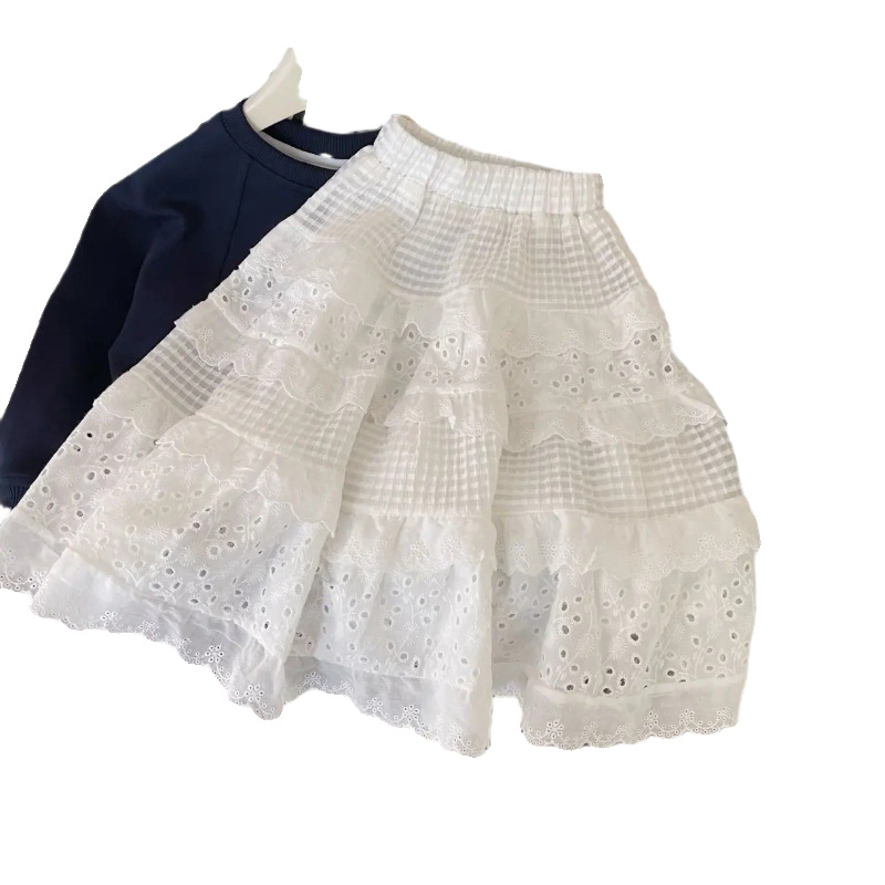 Traje redondo de las muchachas de la estrella de los niños ropa de Primavera/Verano Corea del Sur ropa para niños nuevo estilo occidental moda infantil falda de la niña moda