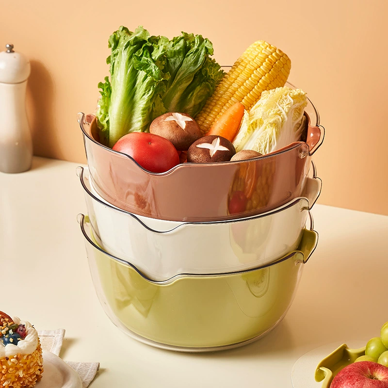 Сливная корзина, трехслойная кухонная раковина, пластиковая корзина для фруктов и овощей, переносная новая домашняя раковина для овощей в гостиной