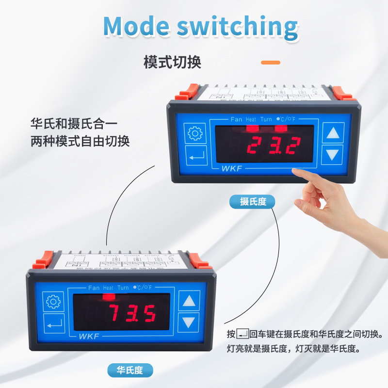 Controlador de temperatura WKF pantalla digital inteligente controlador de temperatura de incubadora para incubadora vivero controlador de temperatura de control