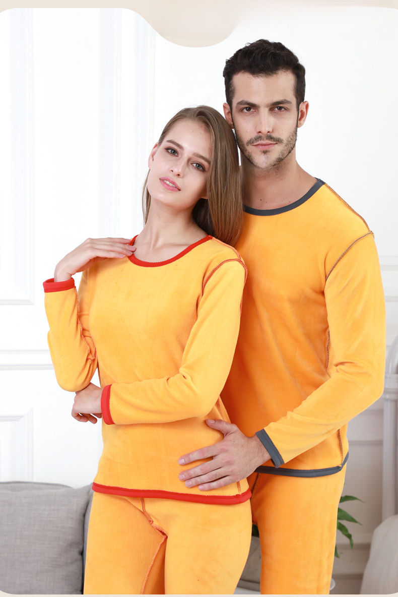 Winter plus fertilizer to increase thermal underwear women plus velvet padded cold cotton sweater men's large size autumn clothes autumn pants wholesale