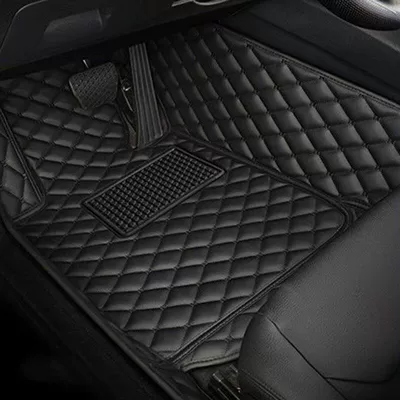Suitable for the Driver's Seat, Special Floor Mats, Five-Seater Floor Mats, Full Set of Universal Leather Floor Mats for the Driver's Seat (Ayaqaltılar (Kovriklər)) - thickened-model-please-note-the-modelyear-or-inform-us-when-placing-an-order-main-driver-single-layer-black-black-line