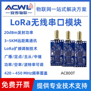 LoRa Wireless DaTa Transmission Module 433 Transceiver plc Wireless CommunicaTion TTL Serial PorT Transceiver Module AC800T