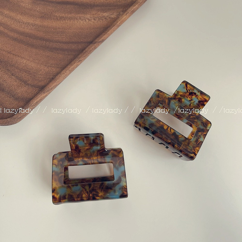 2022 spring new color ~ acetate geometric gripper back head French retro shark hair grip Chuck hair claw female