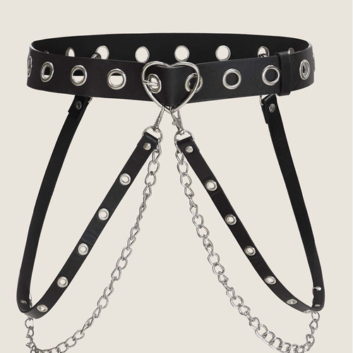 Original Host Dark Lolita Punk Gothic Style Heart Buckle Waist Decorative JK Waist Chain Belt Back Cool