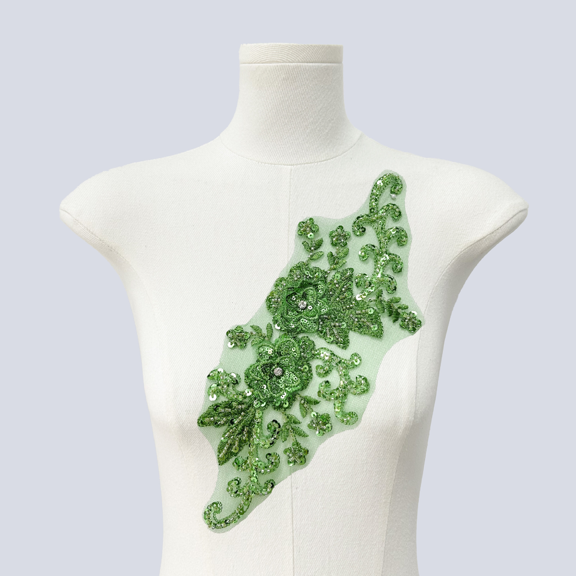 X3152 연두색 큐빅 장식 1개