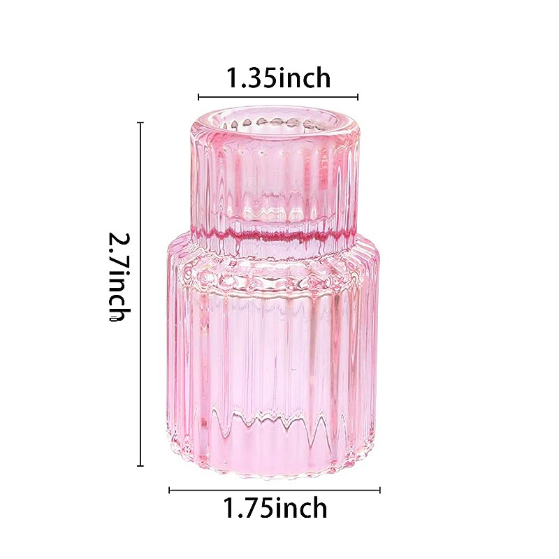 En stock estilo europeo simple patrón vertical candelabro de vidrio mesa de comedor romántica vela titular base creativa decoración del hogar