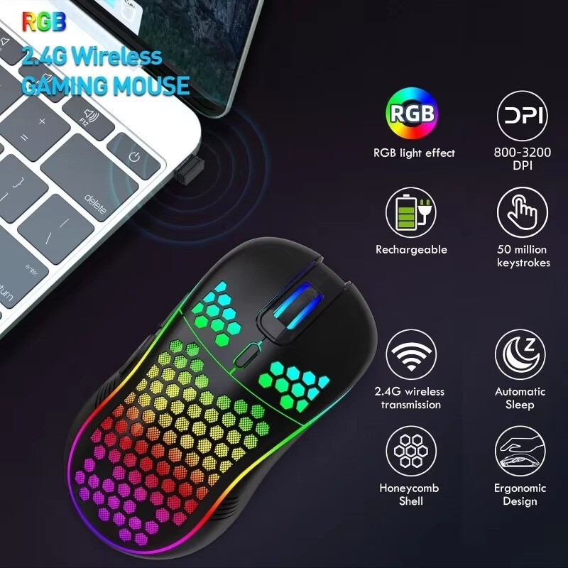 ワイヤレス ゲーミング マウス RGB 発光 7200DPI オフィス ビジネスに適した有線 e スポーツ マウス工場在庫|undefined