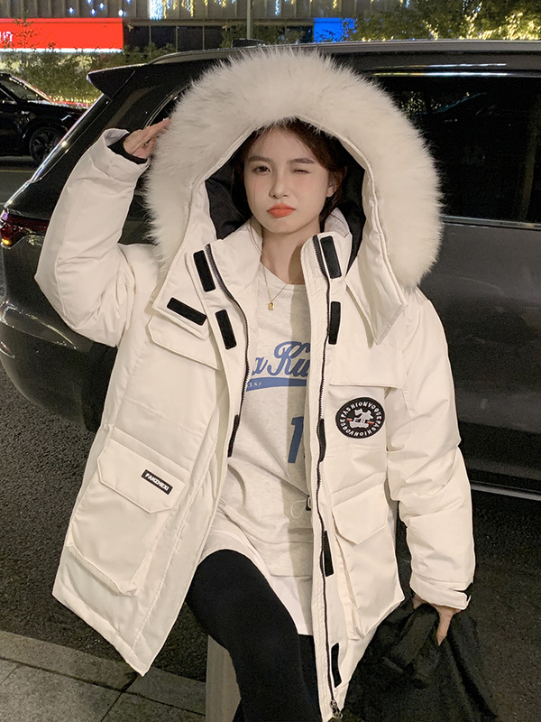 欧货外贸2025年冬季新款工装羽绒棉服女毛领棉衣韩版加厚棉袄外套|undefined