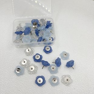 30PCS Cross-border Hot Selling Rose Pushpins Cute Creative Resin Cork Board Decorative Fixed Pushpin Tacks