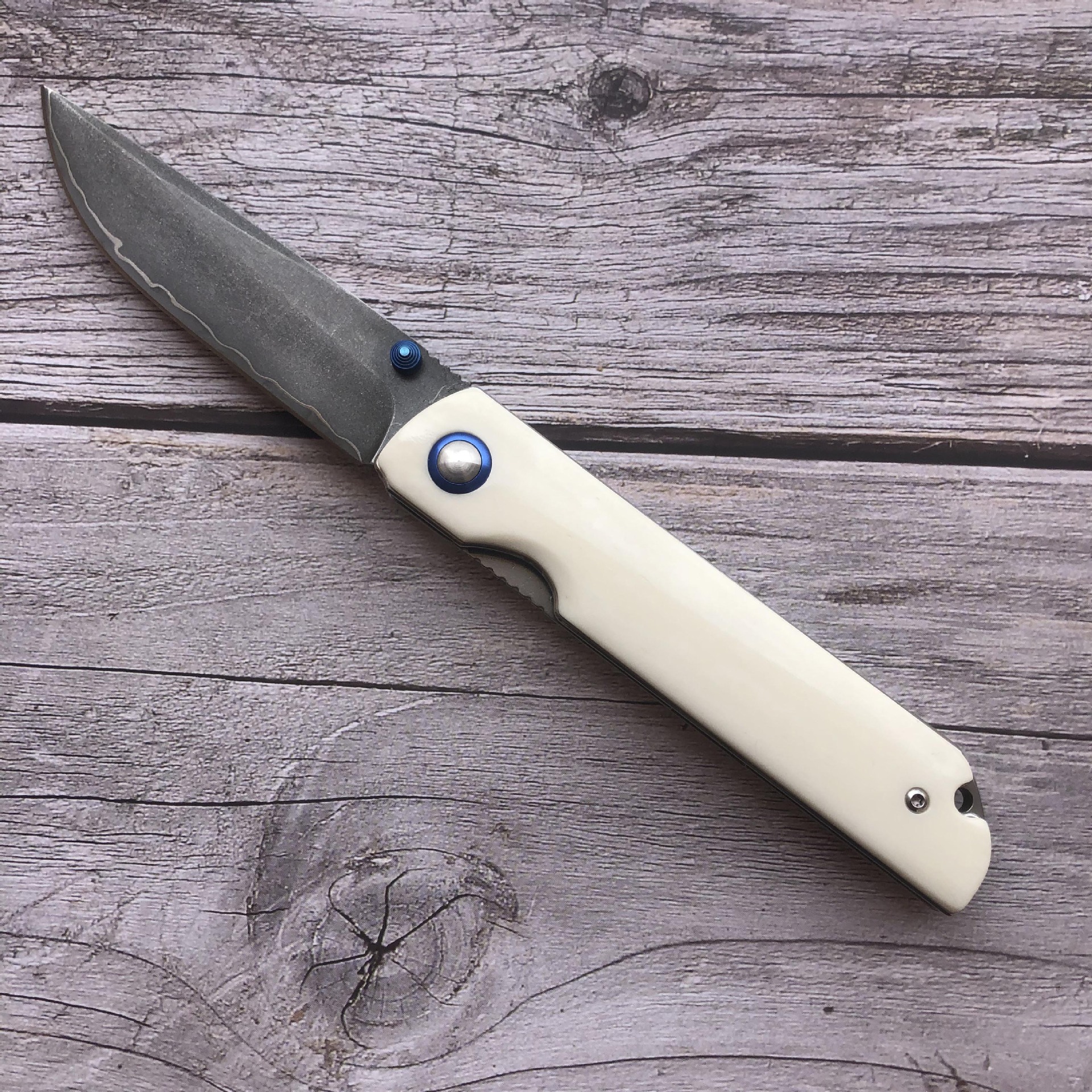 高档三合钢VG10小刀白骨片折叠刀钢口袋刀户外刀具随身野外迷你