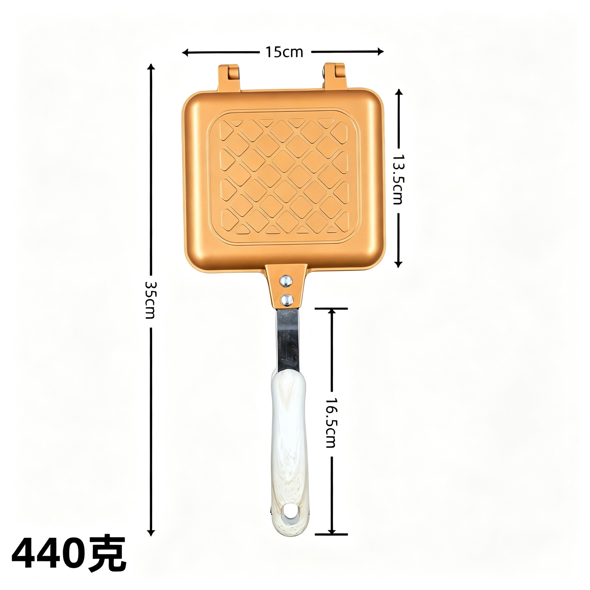 격자 무늬 샌드위치 (금색 나무 손잡이)