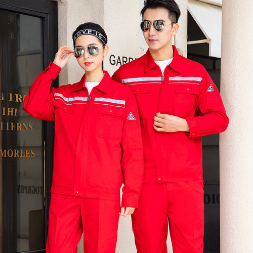 Custom wholesale manufacturer of long-sleeved gas station workwear, anti-static workwear sets, protective work clothes for men and women.