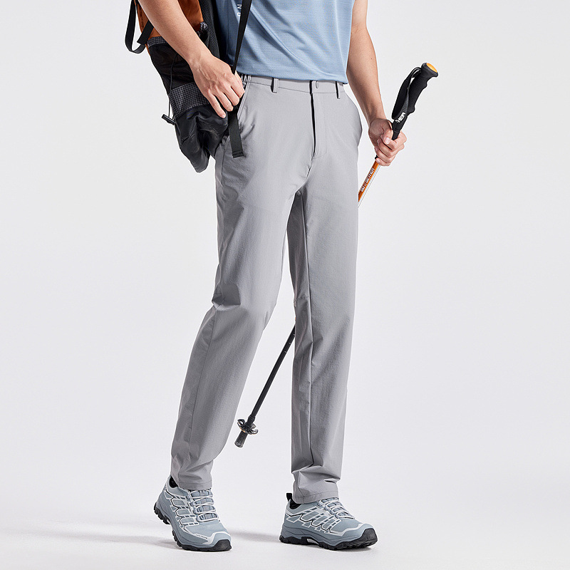 High-End Men's Outdoor Casual Pants Spring Summer Loose Straight-Leg Elastic Soft Shell Sports Hiking Travel Breathable Trousers