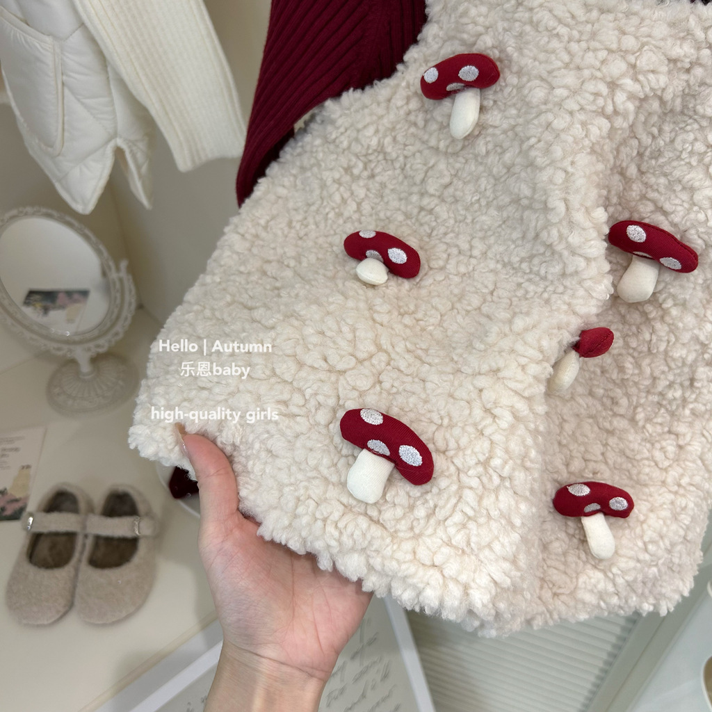 [Ropa de Niños de Leen] Niñas otoño nuevo chaleco de hongos de aire extranjero más ropa de primavera bebé vestido coreano