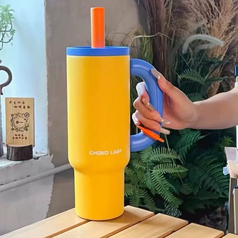 Chakolabビッグマックストロー保温カップ大容量外付け可ポータブルカップ氷覇カップ覇王カップ|undefined