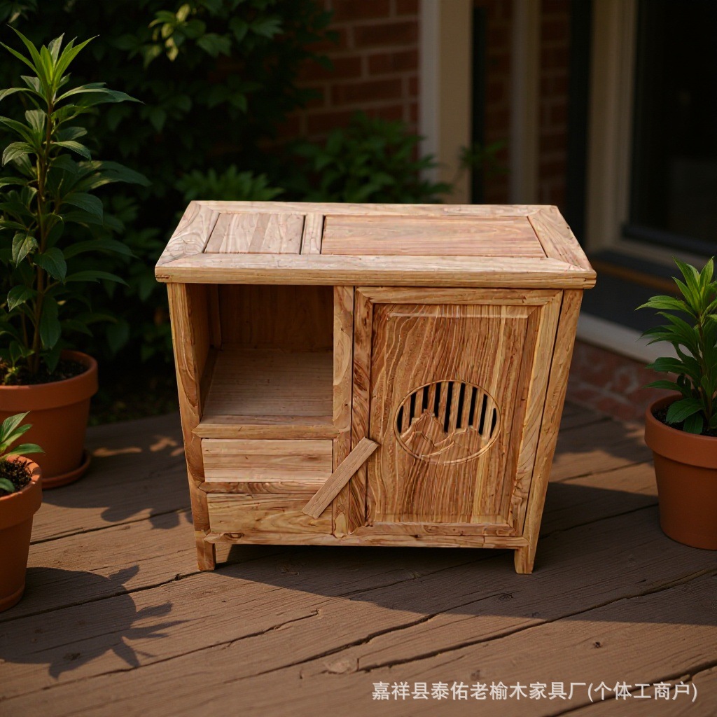 Old Elm Sideboard New Chinese Style Solid Wood Storage Cabinet Home Living Room Tea Cabinet Entrance Storage Cabinet Elm Side Cabinet