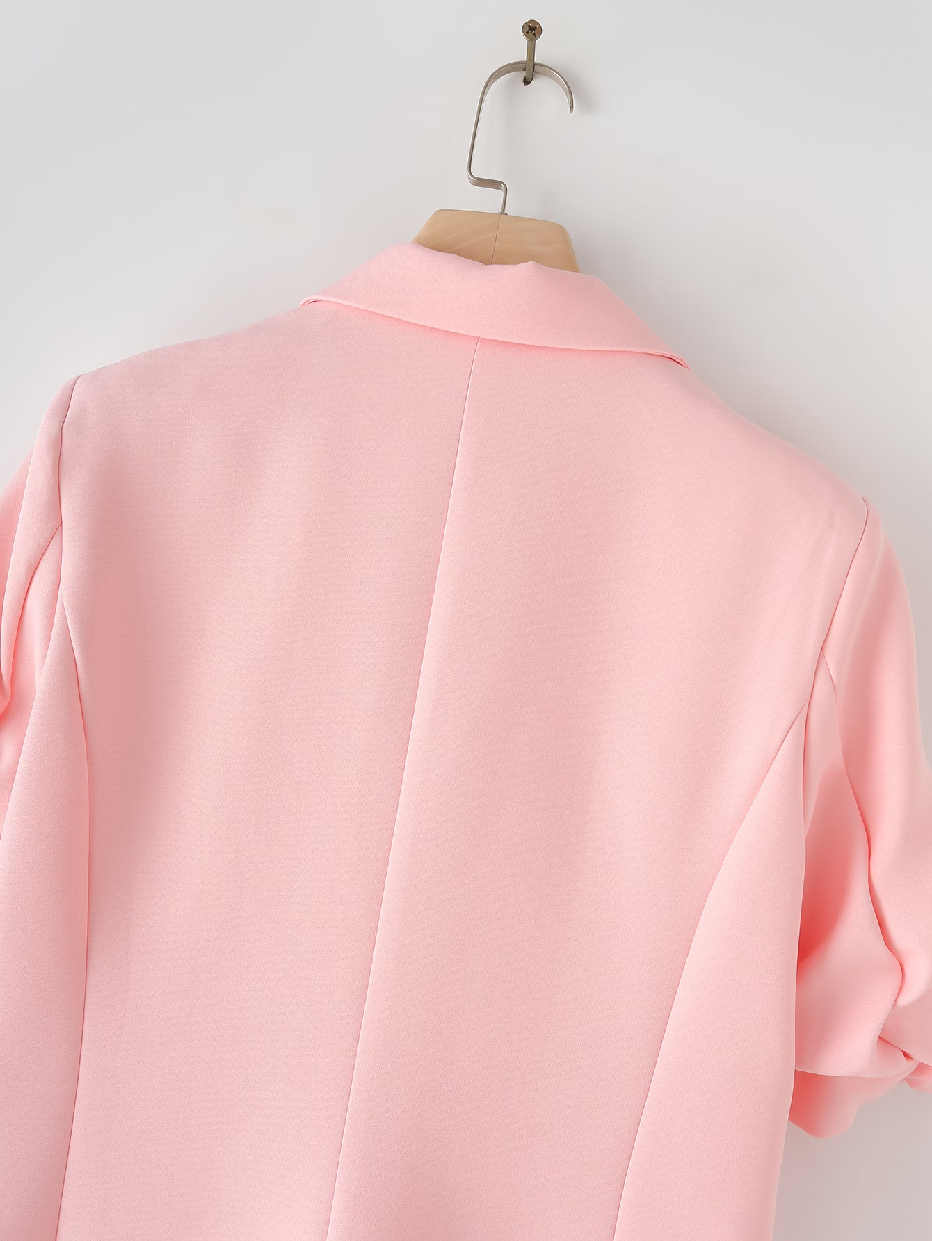 Women's Clothing solid color bow tie cuffs pleated suit jacket casual trousers suit _mkmklike.com