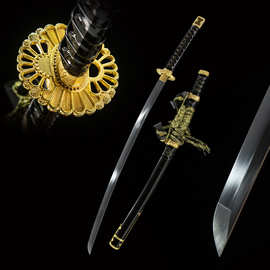 外贸回货日本刀批发手工一体高碳钢长刀东洋太刀武士Tachi未开刃