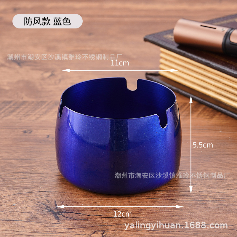 Cenicero de acero inoxidable dorado grueso, resistente y elegante, ideal para bar o cafetería, venta directa de fábrica