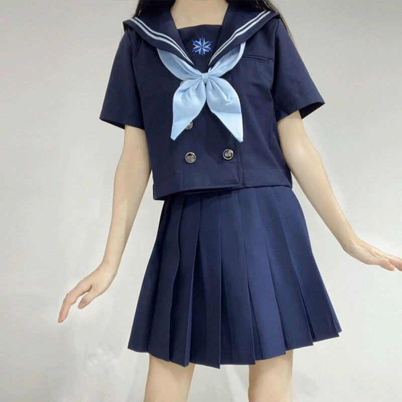 Ортодоксальная японская Униформа JK Uniform Юбка с вышивкой для двух мягких девочек Xiguan Breasted с длинными короткими рукавами Японский студенческий костюм