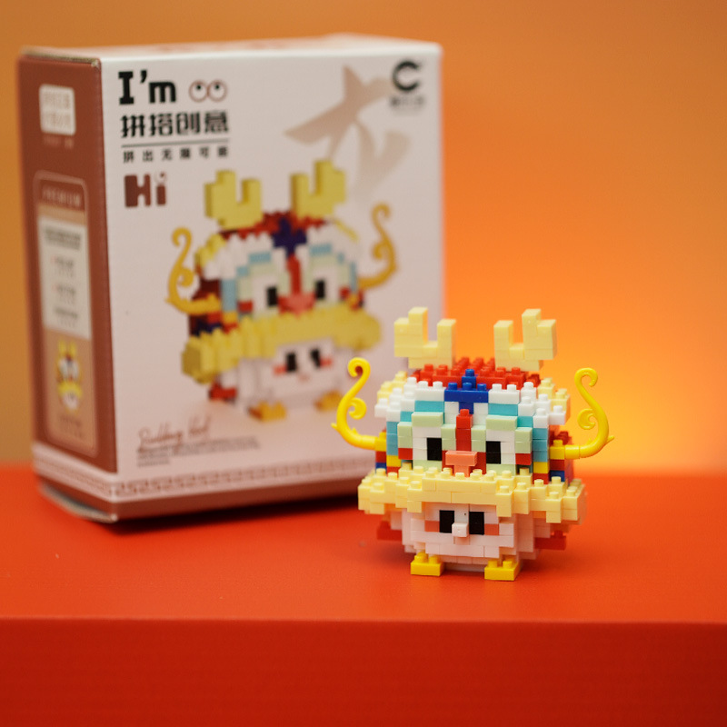 Compatible transfronterizo con micropartículas de Lego caja ciega muñeca de dibujos animados bloques de construcción rompecabezas juguetes ensamblados adornos regalos al por mayor