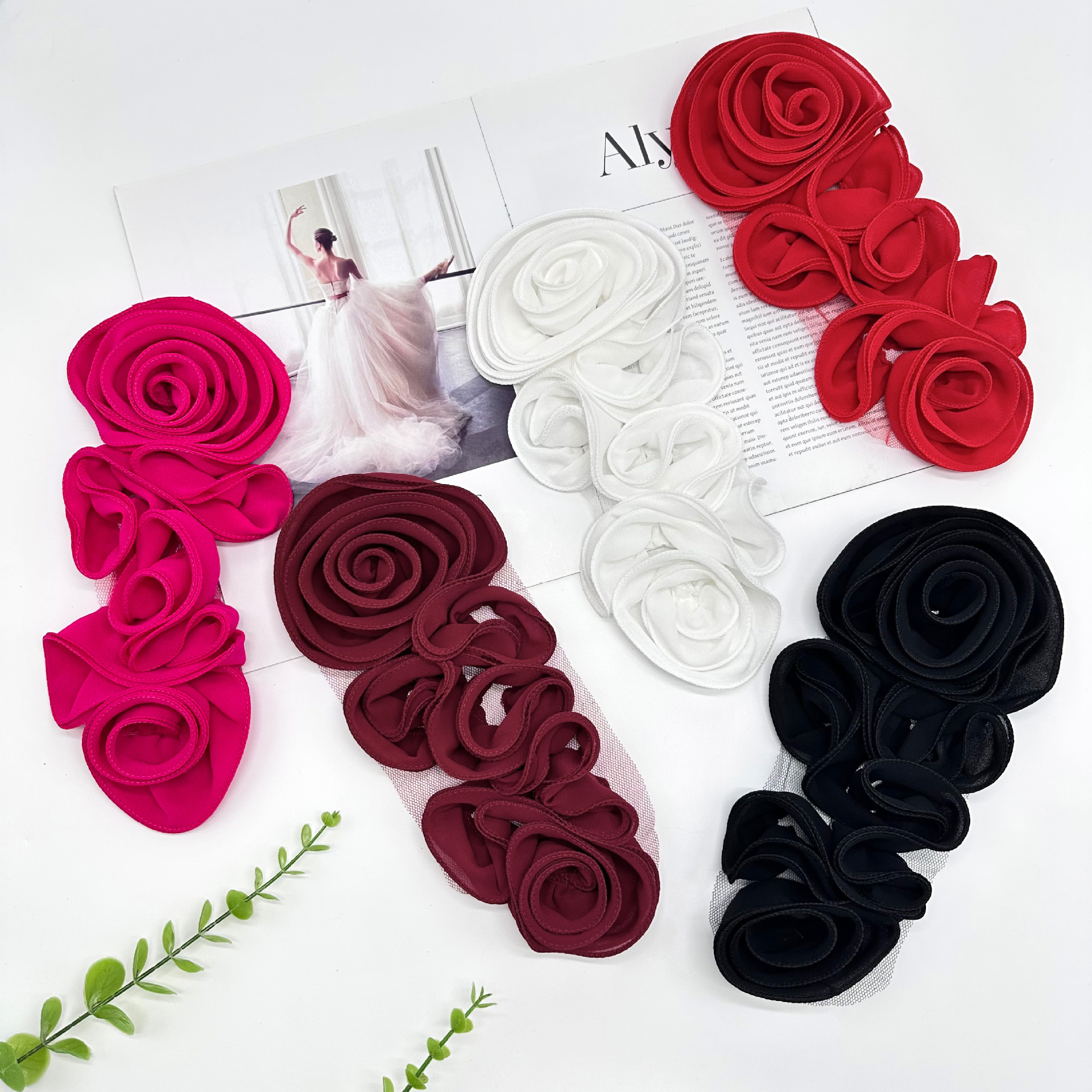 Encaje plisado blanco y negro hecho a mano con manivela, encaje para ropa, malla para vestido de novia, accesorios para disfraz de baile