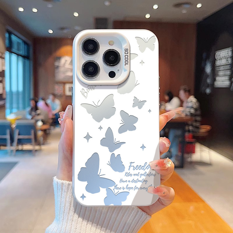 Apple 17携帯電話ケース、新型iPhone14、高級感のある13pro、つや消し12、透かし彫り蝶レーザー11に適用|undefined