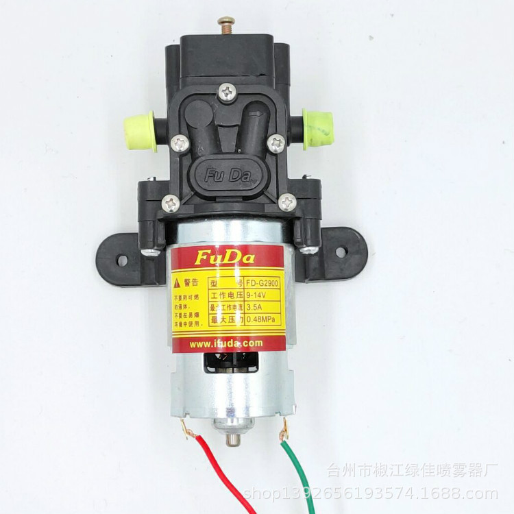 农用打药电动喷雾器水泵 福达12V 隔膜泵 高压自吸小电机马达