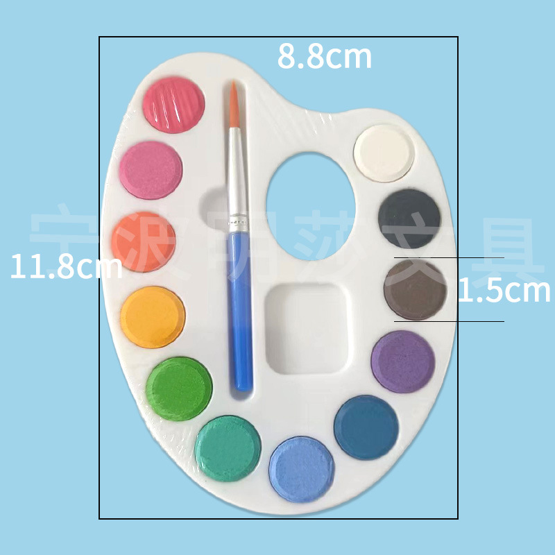 Pintura de acuarela 12 colores herradura polvo sólido pastel pintura al por mayor traje de pintura bosquejo