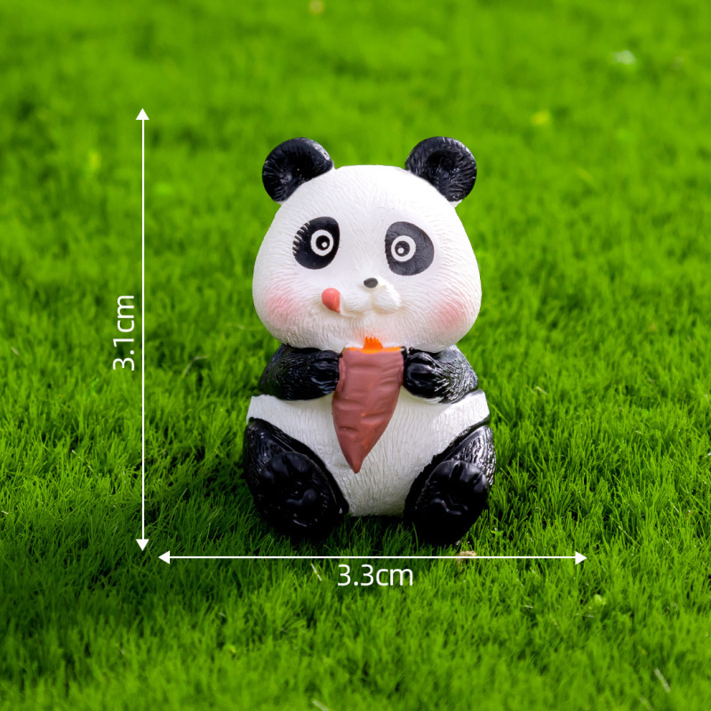苔藓微景观创意可爱小熊猫围炉煮茶公仔 diy装饰品配件迷你小摆件|undefined