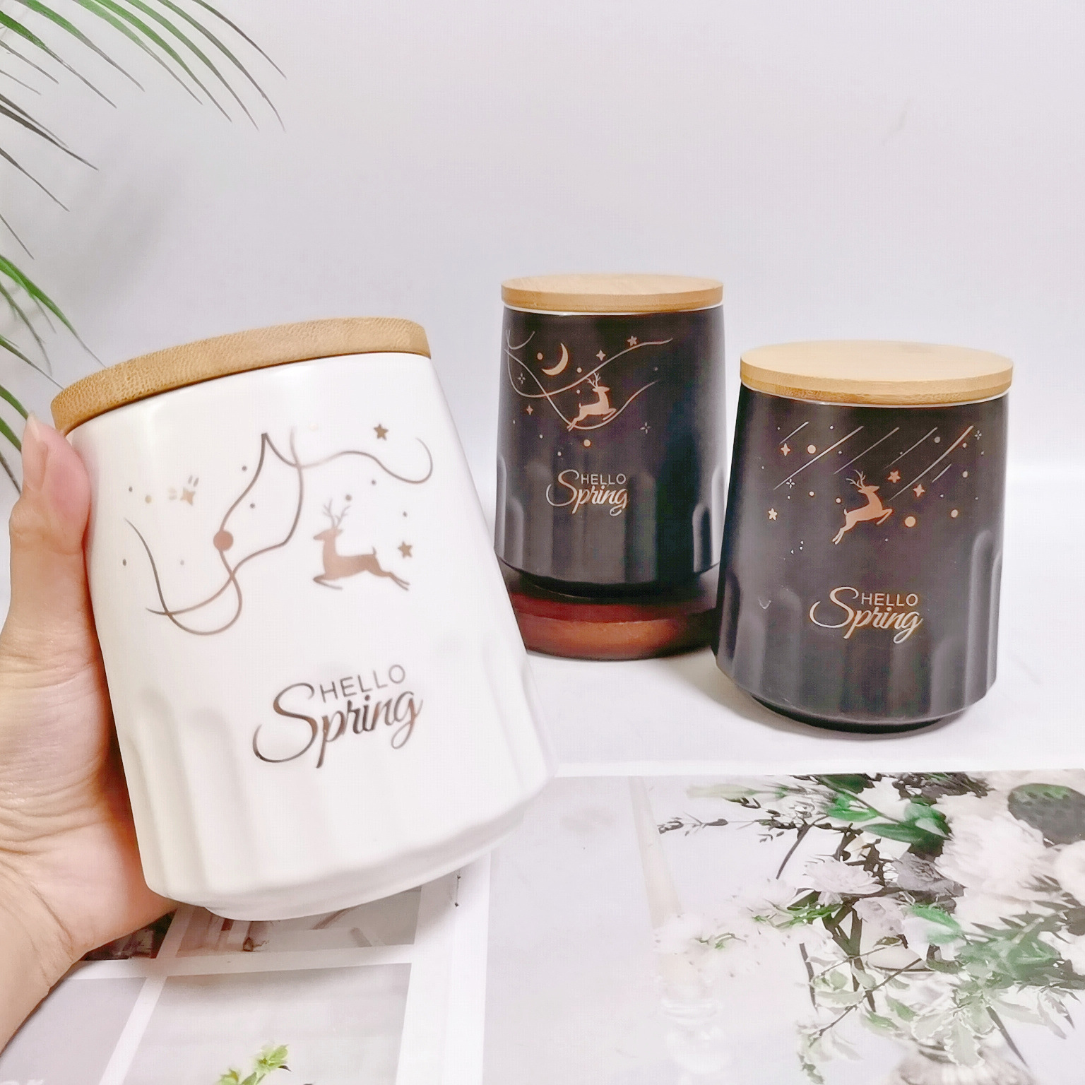 Exportación Oriente Medio exportación cerámica sellada tarro mate granos almacenamiento tarro cocina almacenamiento condimento tarro café té tarro