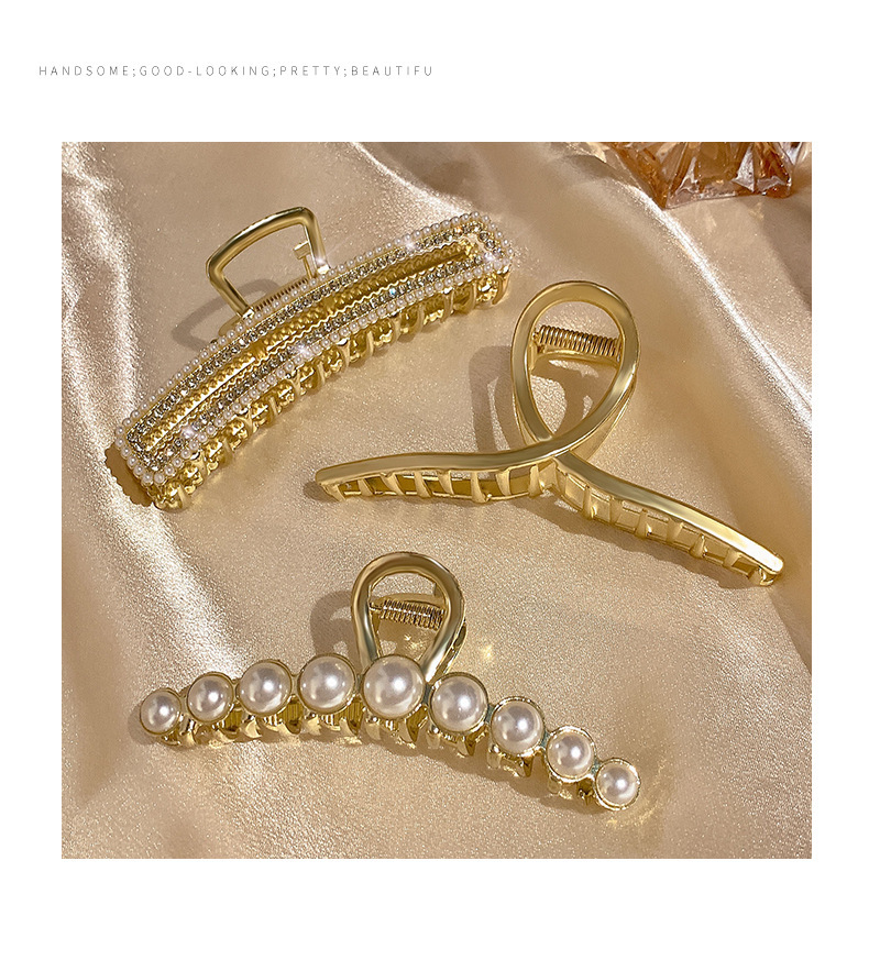 Metall-Greifclip für Damen am Hinterkopf, Hai-Clip, groß, elegant, High-End-Sinn, Internet-Promi-Haarclip, Kopfbedeckung, neuer Sommerstil_voghion.com