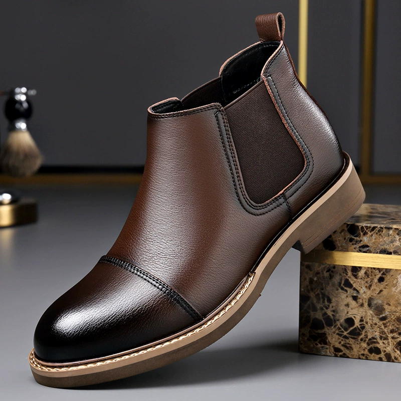 2024 новые сапоги Челси мужская обувь осенью и зимой плюс бархатные сапоги короткие ботинки в британском стиле