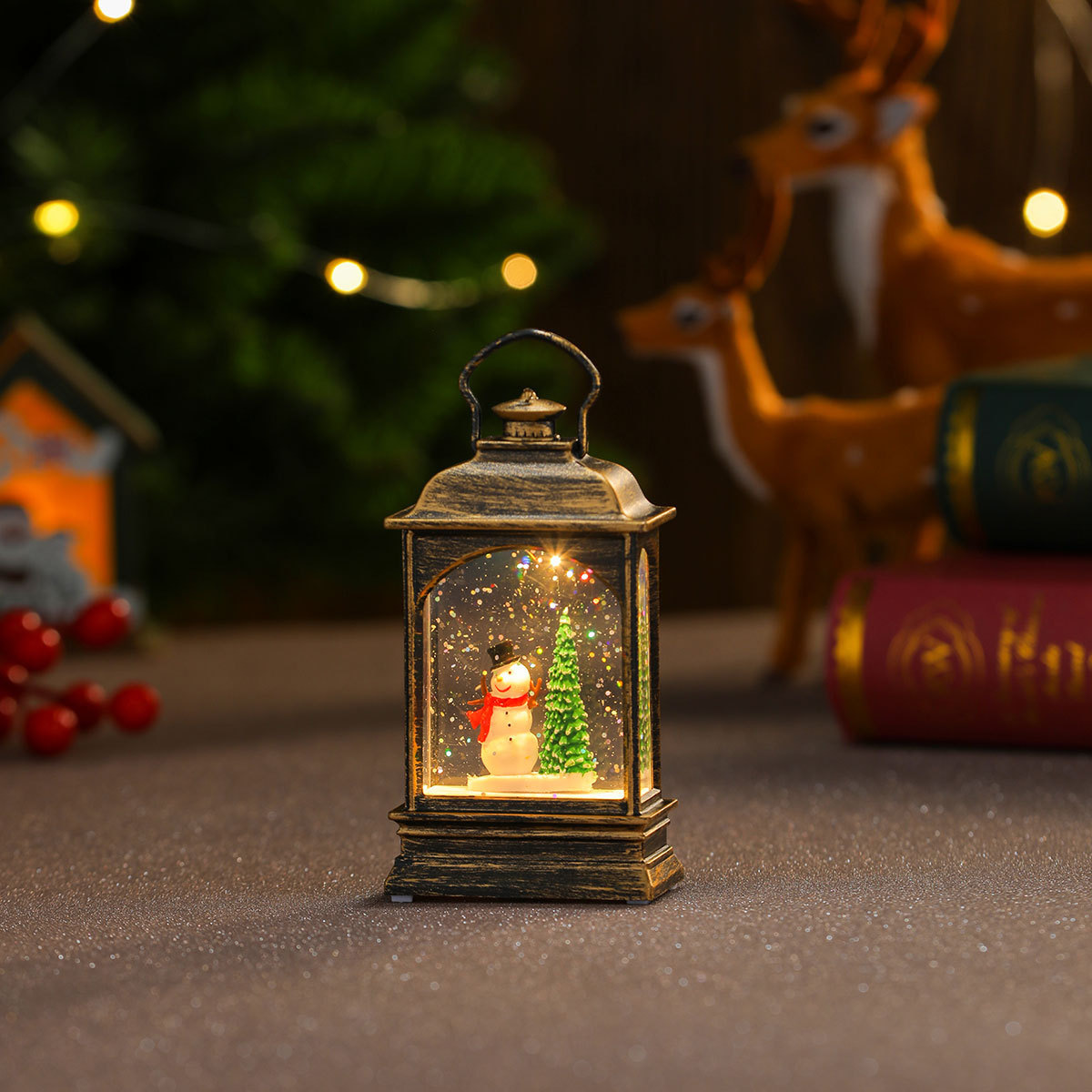 Navidad decoración viento lámpara cristal lámpara Santa Claus Navidad fiesta decoración Navidad adornos Navidad regalos