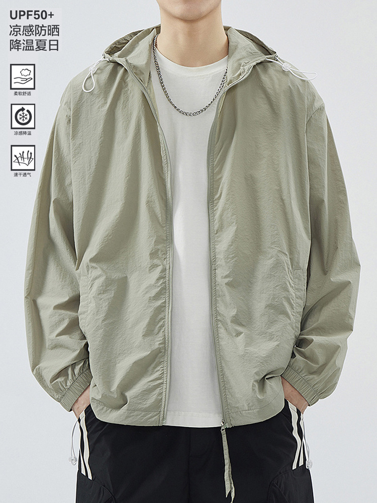 Outdoor Ice Silk Lightweight Sun Protection Clothing for Men 2026 Summer Upf50+ Anti-Uv Breathable Sun Protection Jacket