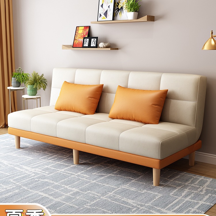 Cat Claw Leather Sofa Living Room Small Apartment Rental Clothing Store Double Foldable Multifunctional Dual-Use Fabric Sofa