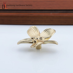 廠家直供新中式拉手設計花瓣型單孔櫃門浴室櫃輕奢鋅合金書櫃拉手