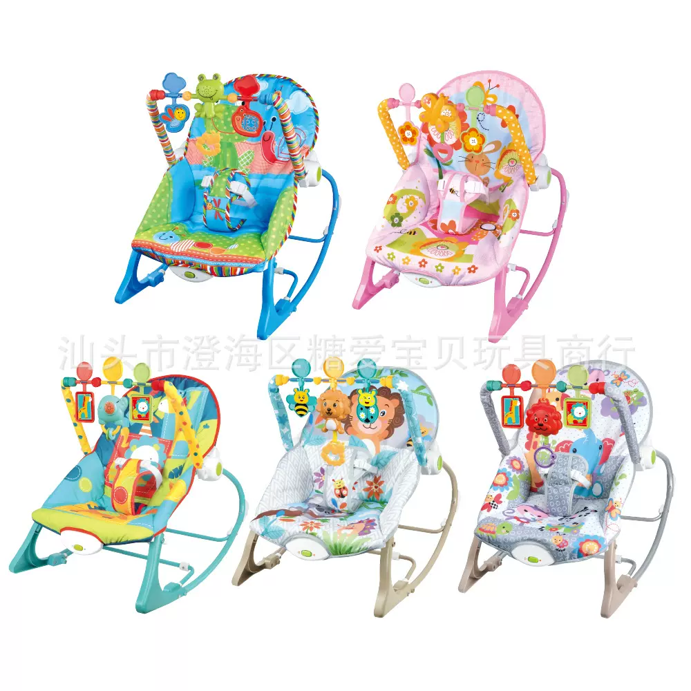 跨境婴儿摇椅多功能玩具新生儿摇椅0-3岁音乐振动哄娃摇摇躺椅厂