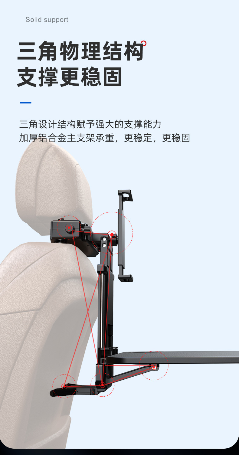 Car-Mounted Multifunctional Foldable Small Table Board, Car Rear Seat Dining Table, Portable Stand for Writing, Eating, Computer, and Tablet