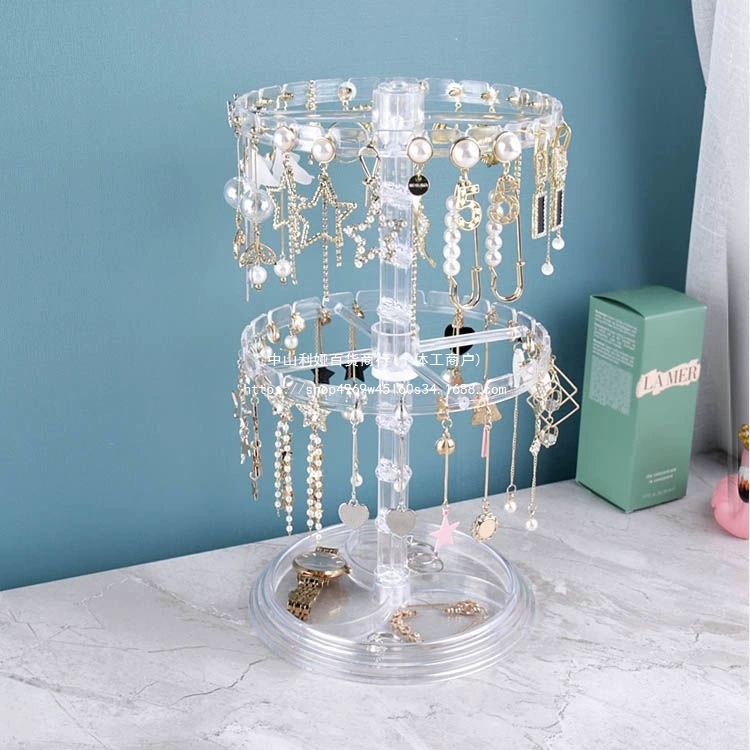 Вращающаяся стойка для хранения сережек, стойка для демонстрации сережек, органайзер для браслетов, серьги, подвесной браслет, небольшой поднос для ювелирных изделий