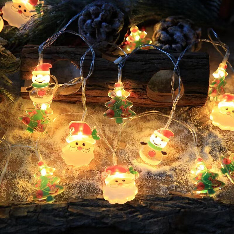 クリスマスライトストリングサンタクロース雪だるま装飾ライトled小さなカラーライトストリング祭りのショーウインドーの雰囲気ランプ卸売り|undefined
