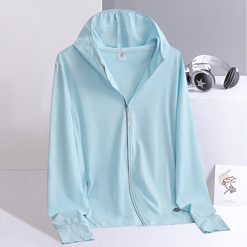 Ropa de protección solar de seda helada MINGZUO para hombre, ropa de protección solar transpirable para pesca al aire libre en verano, chaqueta para mujer, protección solar y protección UV