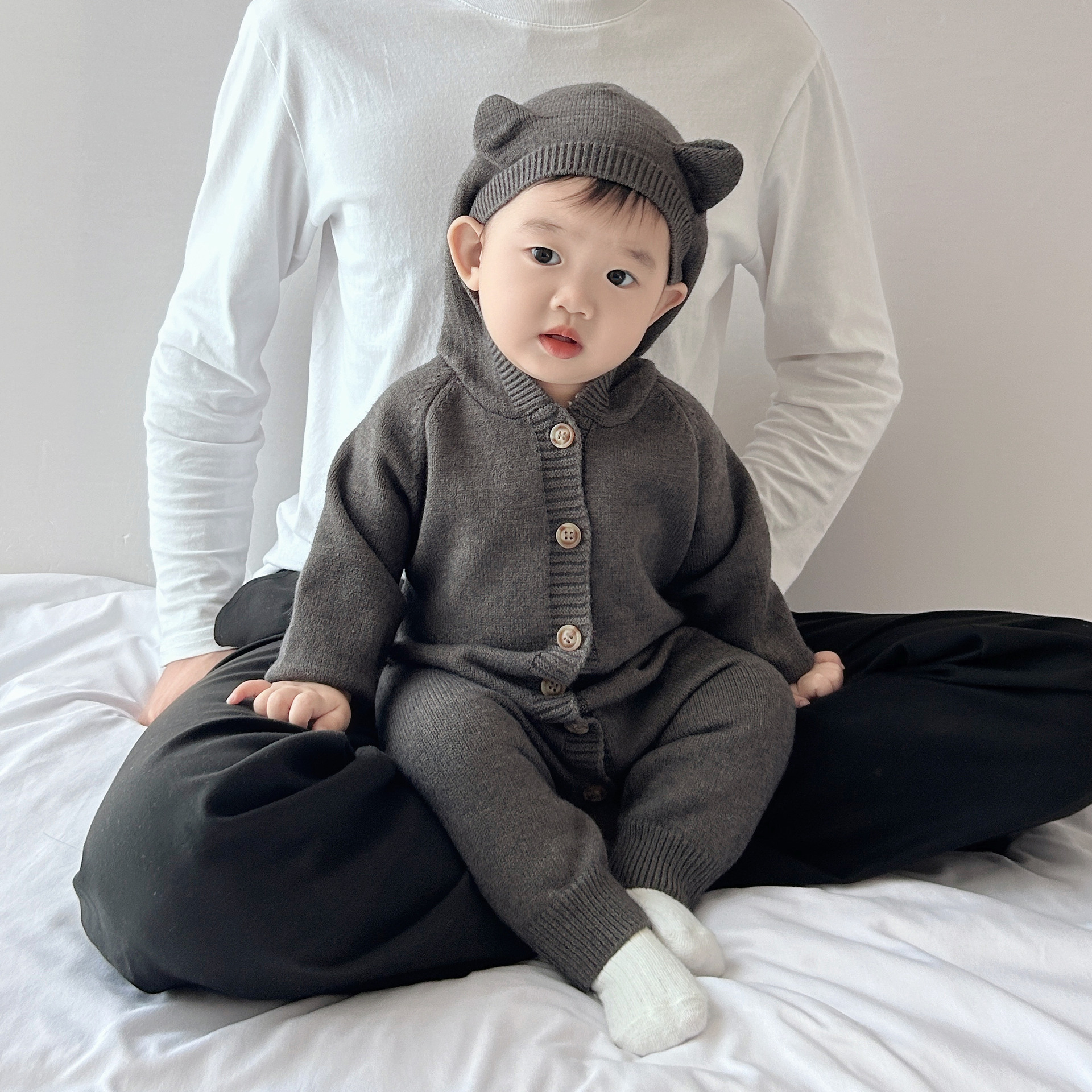 Baby spring overcoat adorable con gorra gorda ropa de bebé de primavera ropa masculina de estilo extranjero image 9